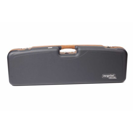 Negrini dupla csövű koffer, bőr borítással, bársony betéttel (76cm)